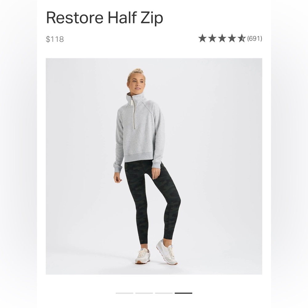 Vuori Restore Half Zip Light Heather Gray Medium SOLD OUT ONLINE